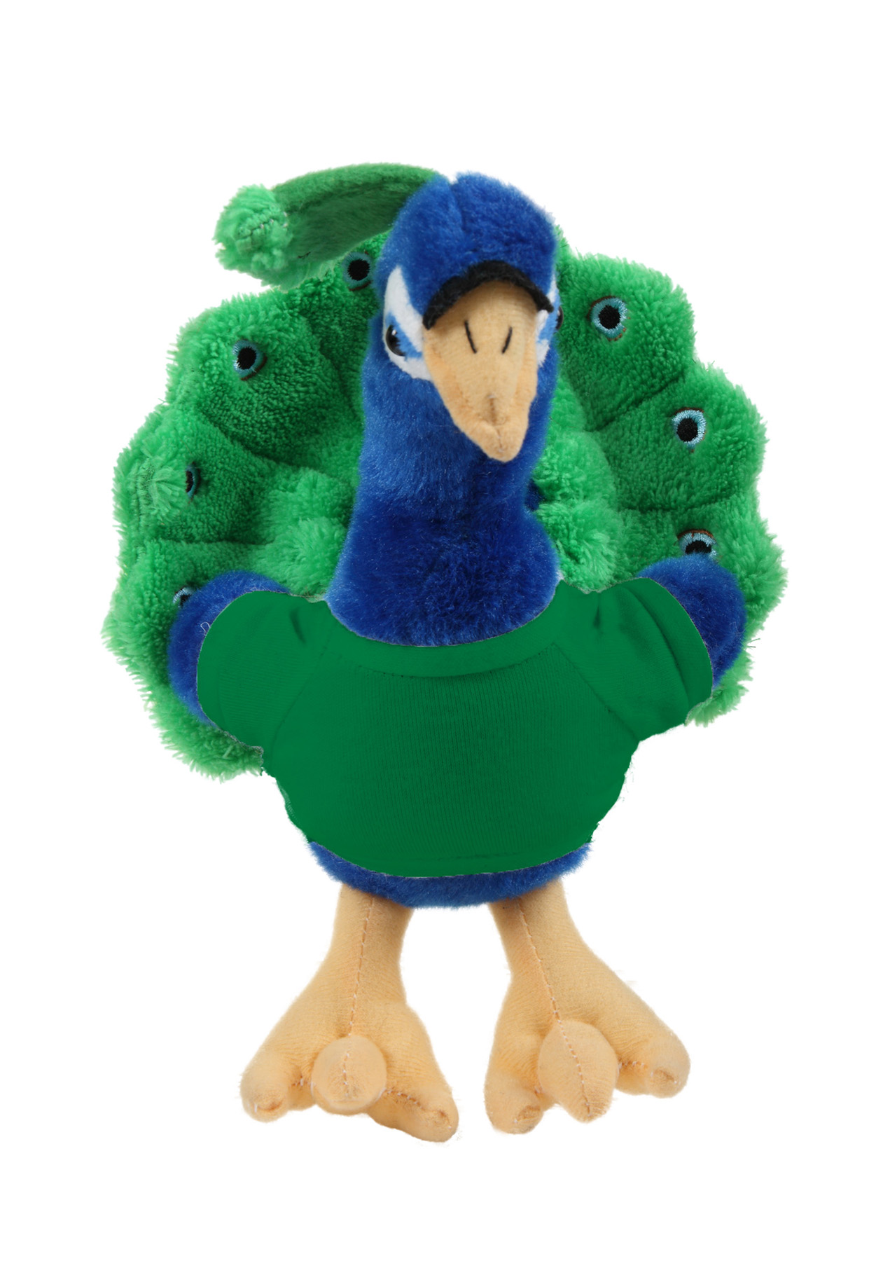 Soft Plush Sitting Peacock wearing a T-Shirt 13