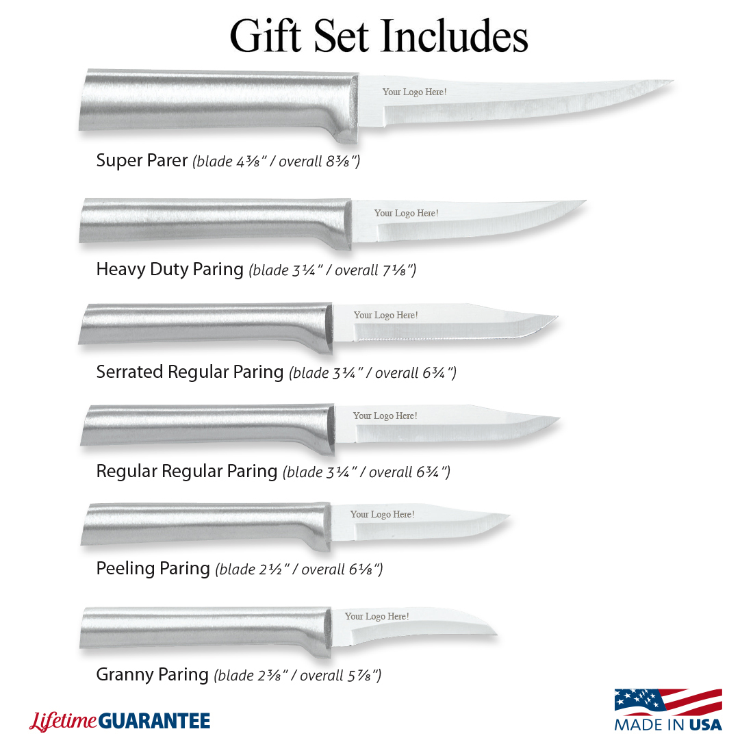All Star Paring Knives Gift Set w/Silver Handle 2