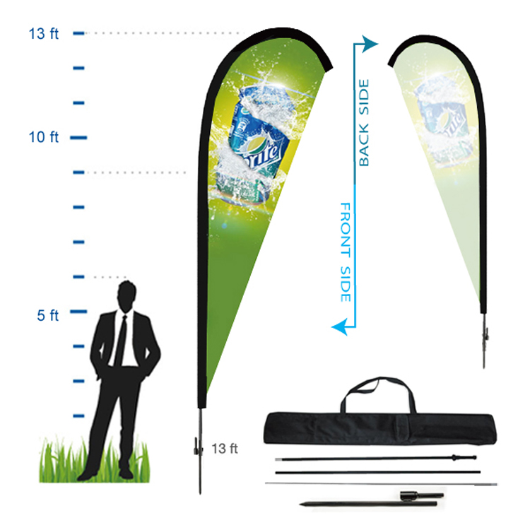 9.5 ft. Teardrop Advertising Flag Kit 3 (Single Sided) 2