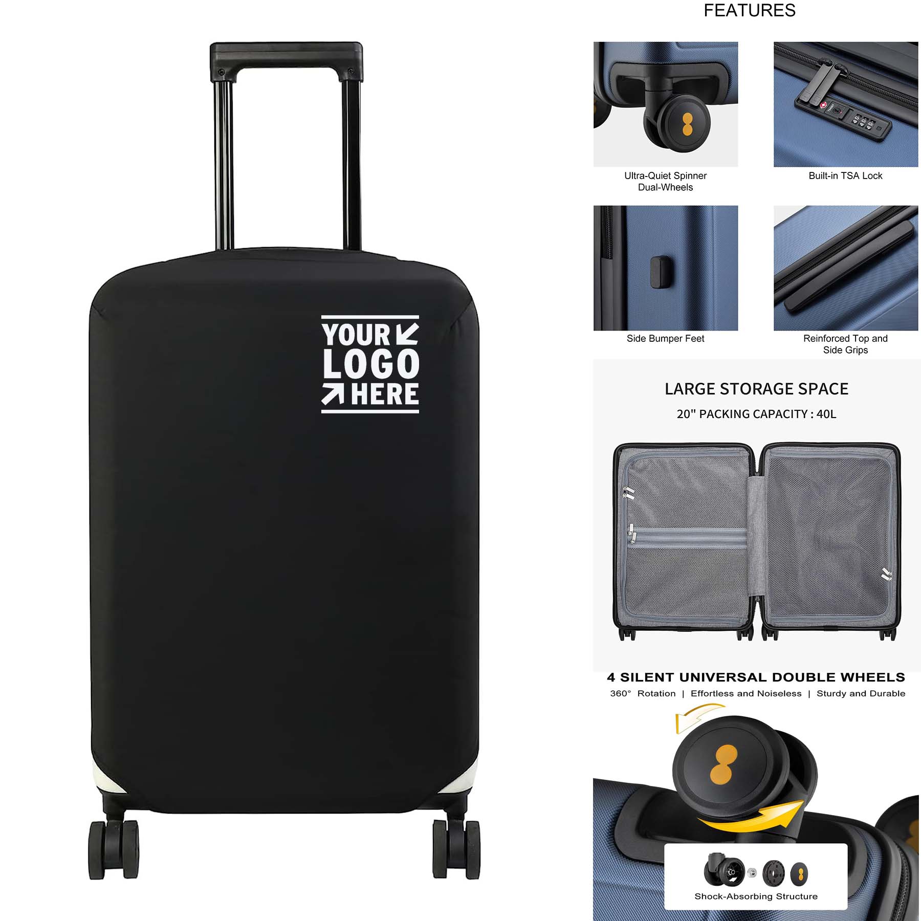 Fashion Washable Elasticity 31-32 Inch Luggage Cover