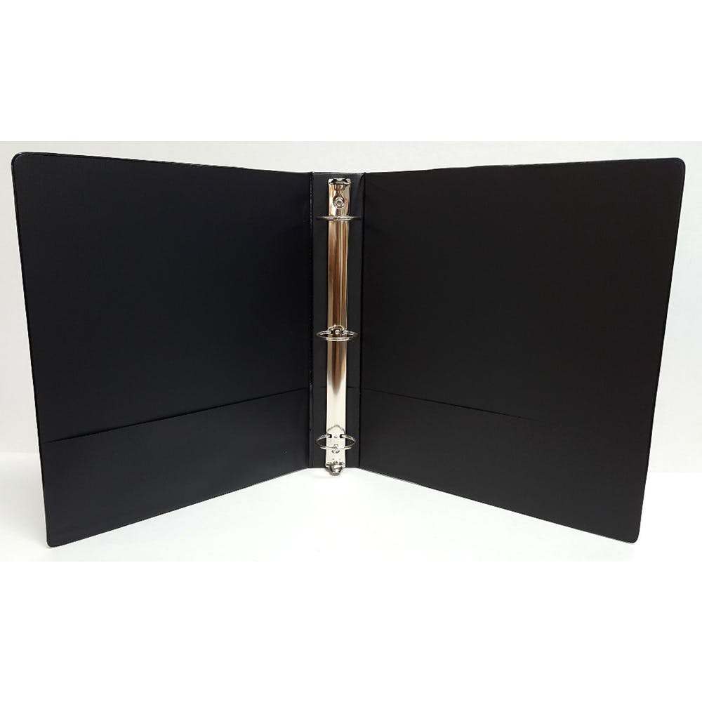 1" 3-Ring Binders - Black 2 Pockets 1