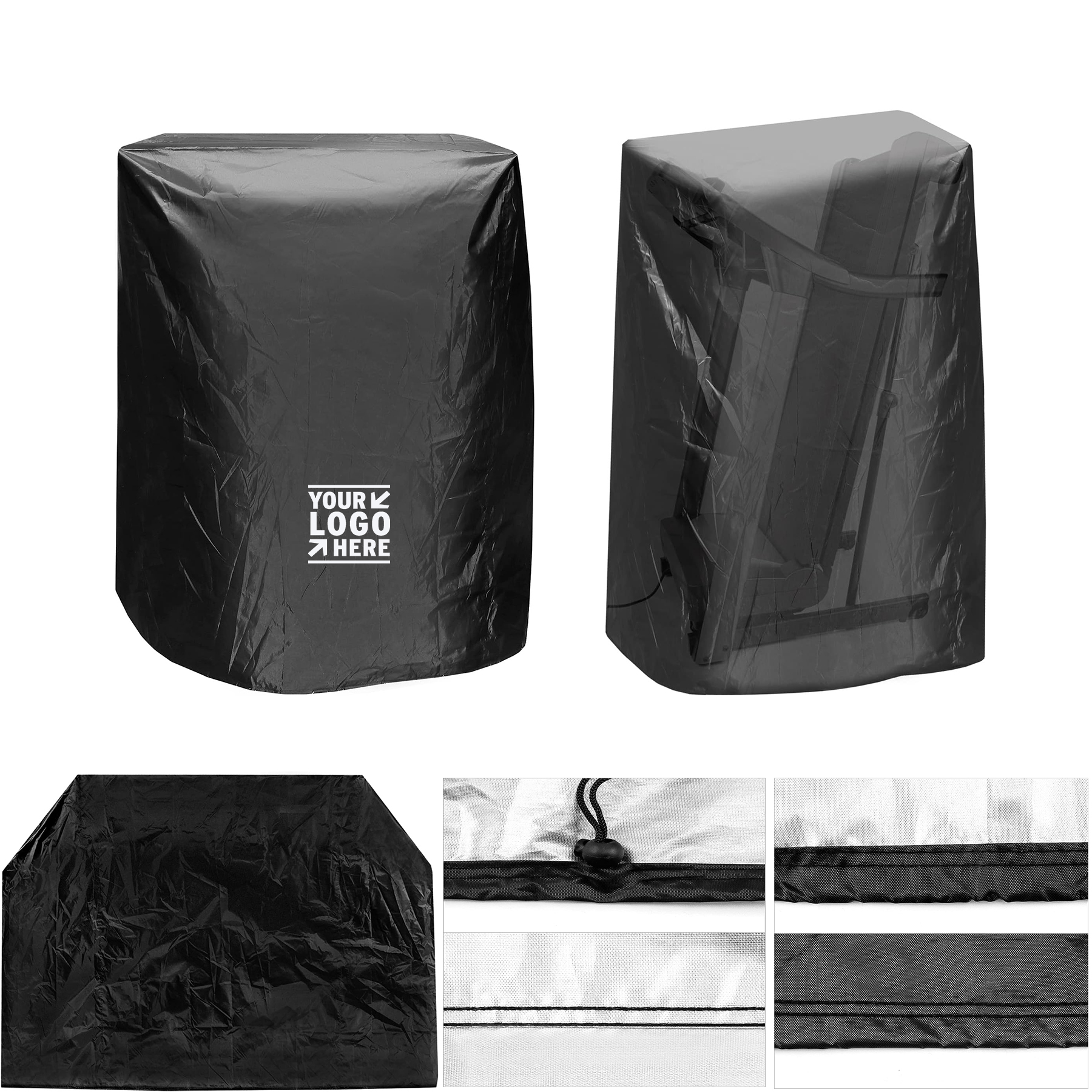 46" L x 38" W x 66" H Waterproof Durable Black Treadmill Cover with Storage Bag 2