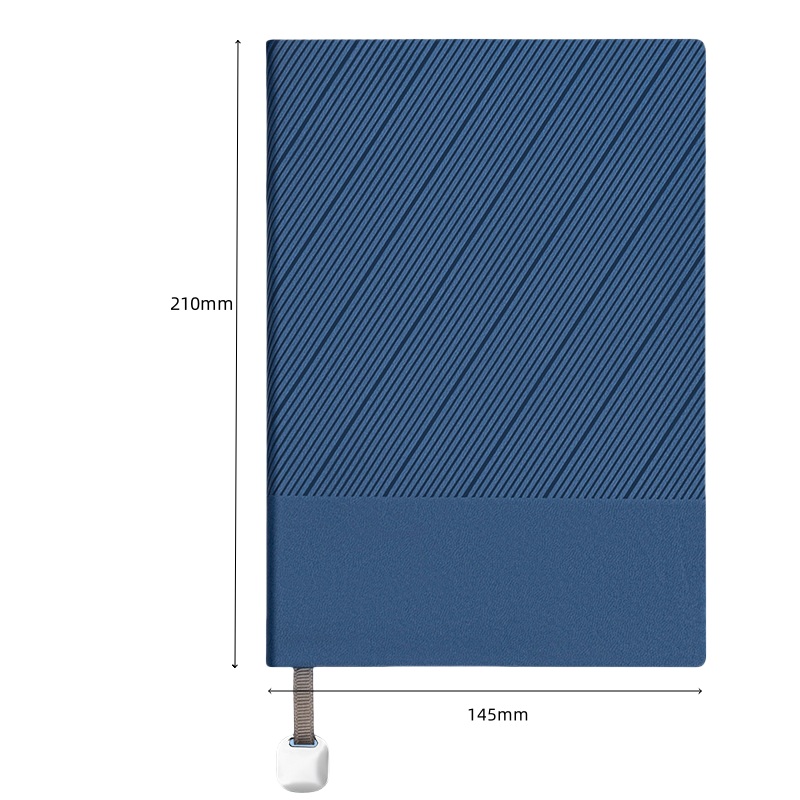 A5 Diagonal Textured Soft PU Cover Notebook W/ Metal Bookmark 4