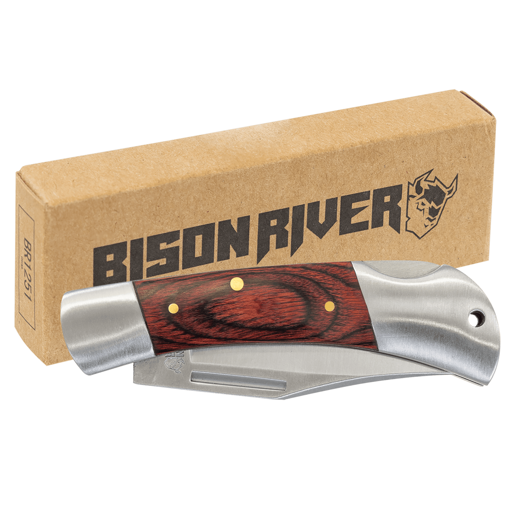 Bison River 3.5" Wood Folding Knife 3