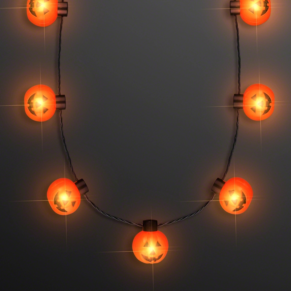 Big Pumpkin Light Bulbs Halloween Necklace 3