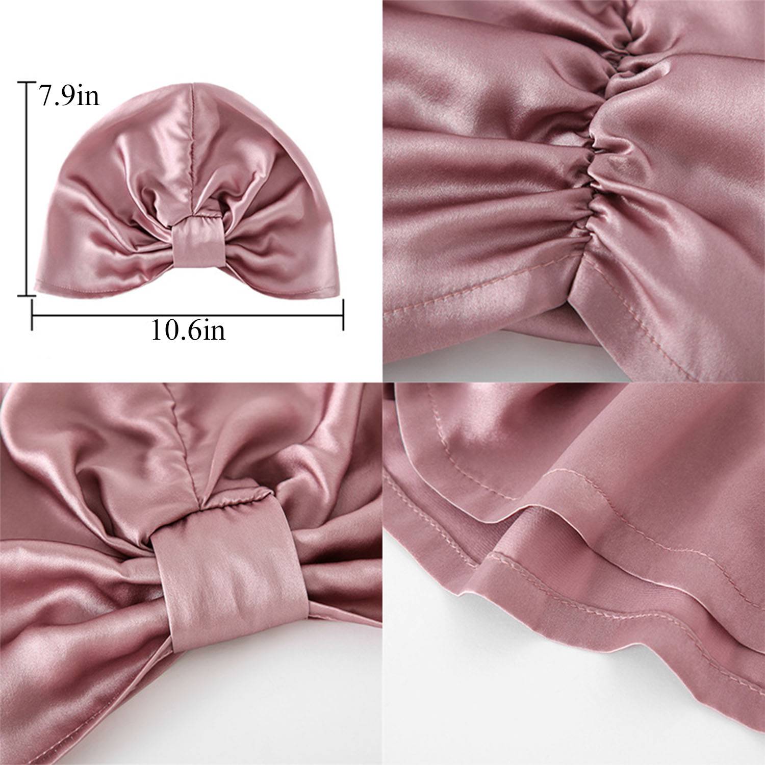 Mulberry silk turban sleep hat bonnet for woman 7