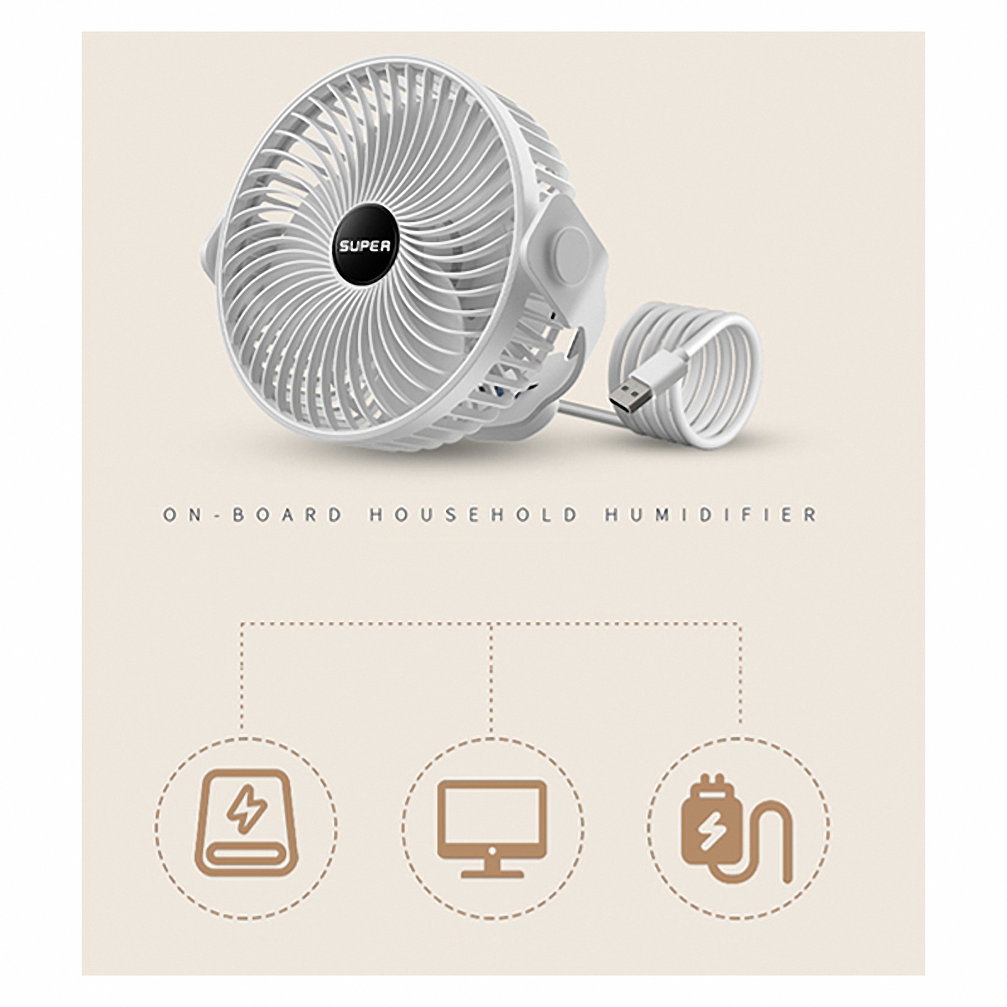 Rechargeable Hanging Desktop Fan 5