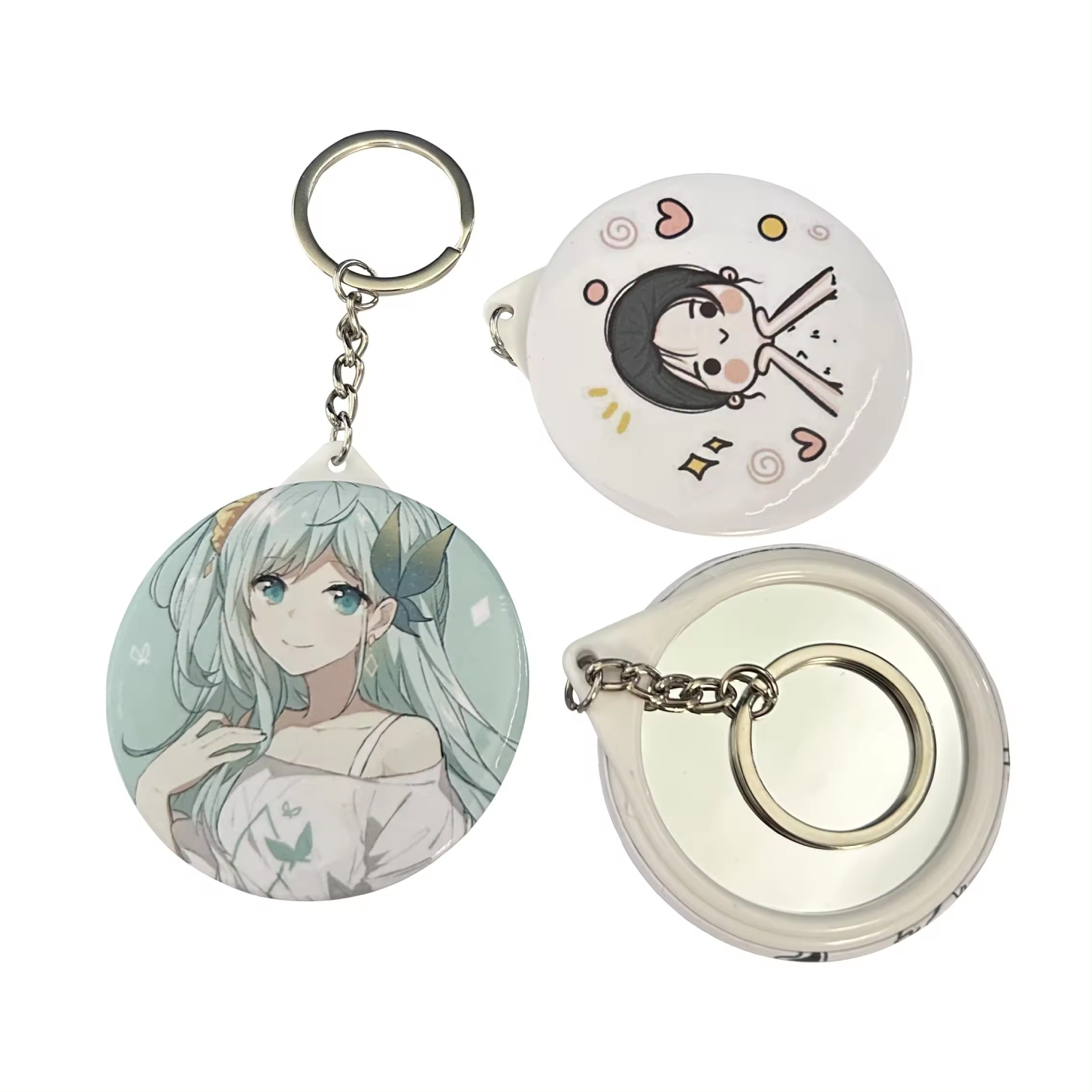 Full Color Tin Mirror Keychain 5
