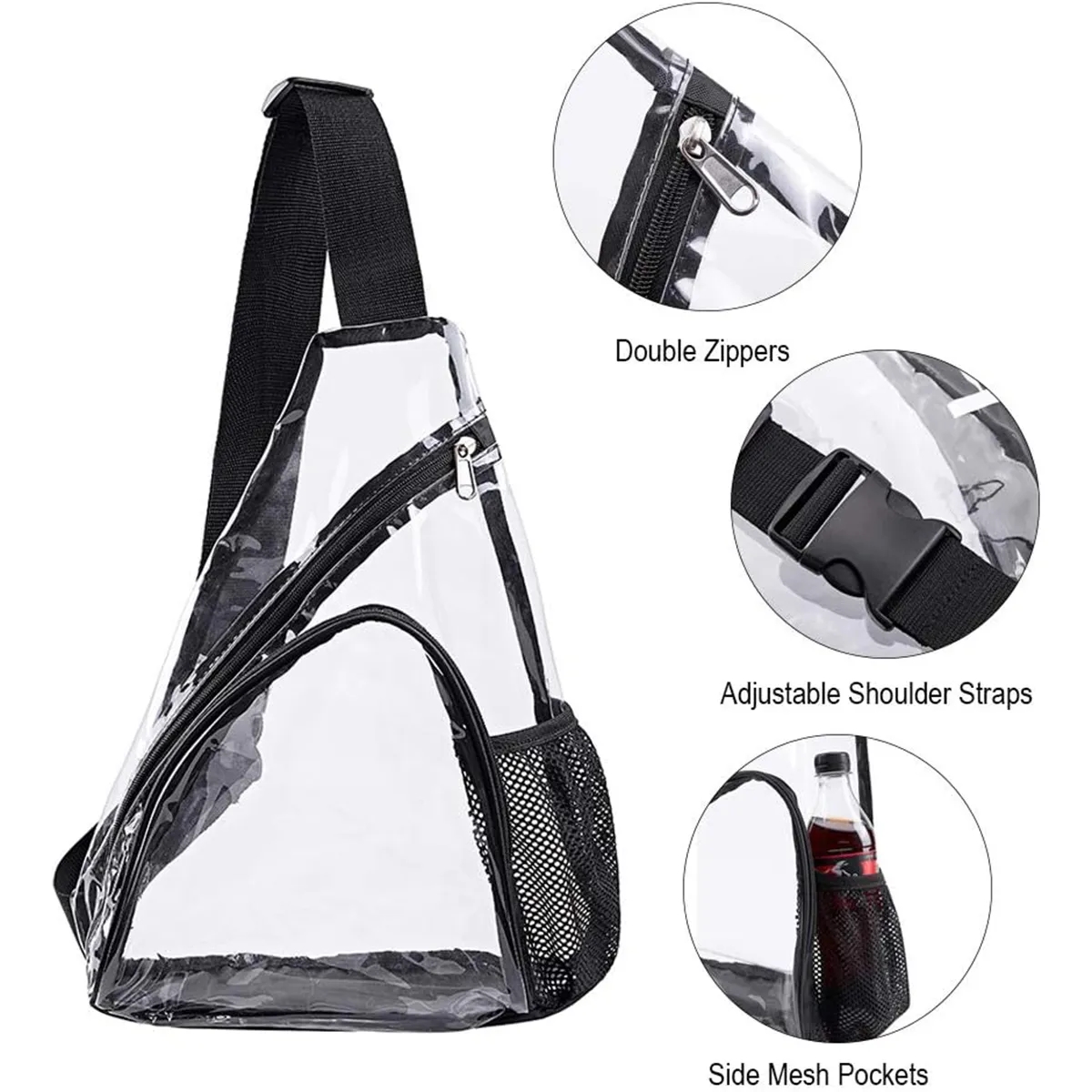 Stadium Approved Clear Shoulder Crossbody Backpack 4
