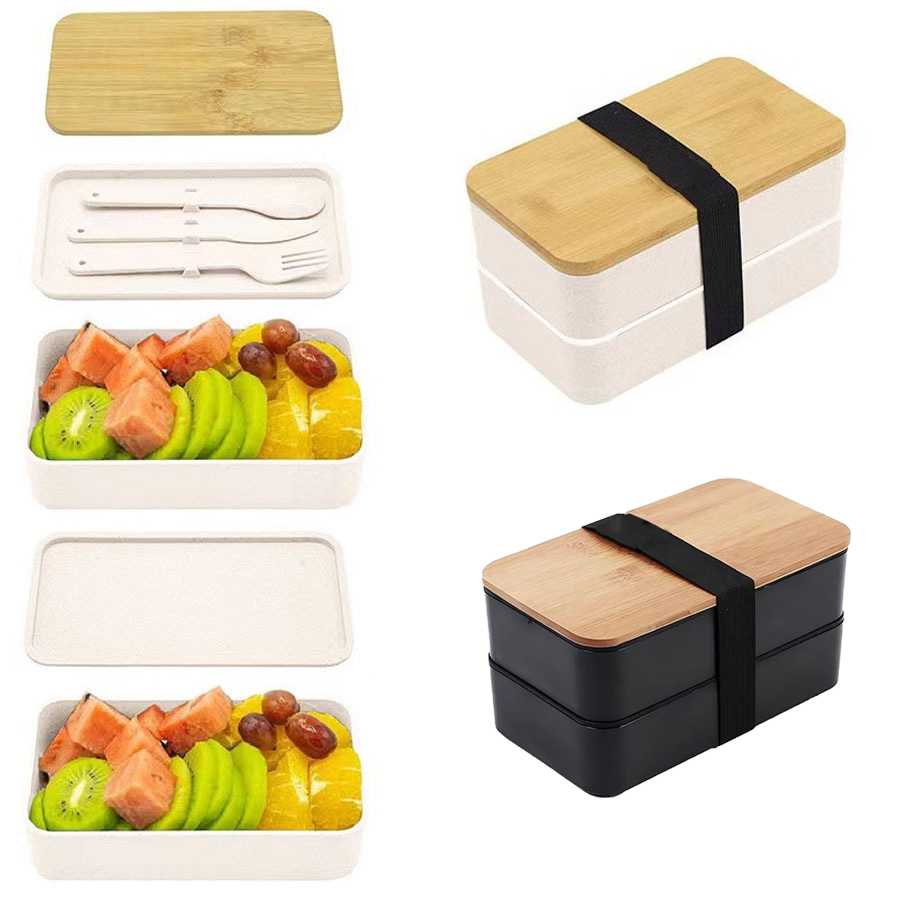 Double-Layer Large-Capacity Microwave Student Bento Box 1
