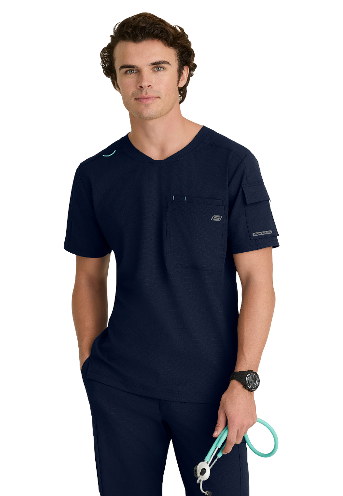 Skechers Ripstop Collection - Men's Three-Pocket Round Neck Station Scrub Top 11