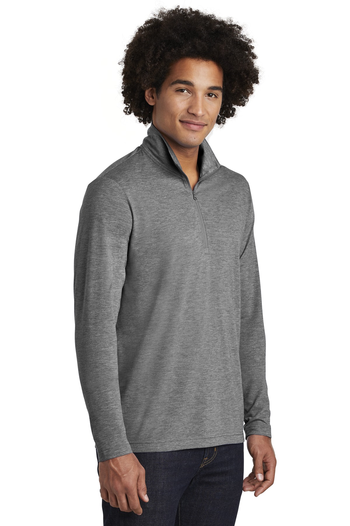 Sport-Tek PosiCharge Tri-Blend Wicking 1/4-Zip Pullover. ST407, custom hoodie or sweatshirt with logo imprint 13