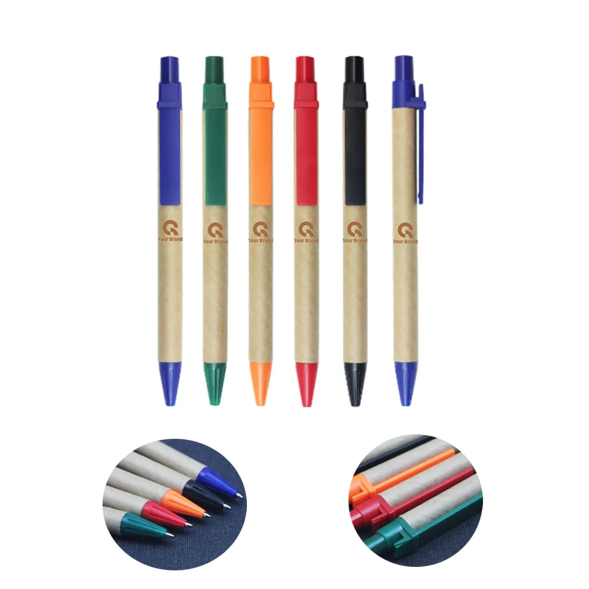 10 Pack Kraft Paper Ballpoint Pens 1