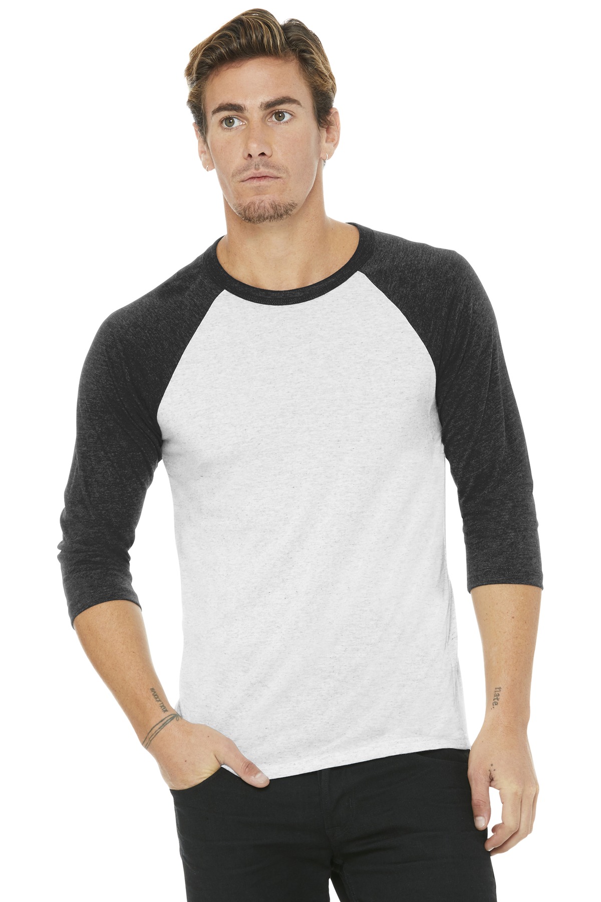 BELLA+CANVAS Unisex 3/4-Sleeve Baseball Tee. BC3200 37