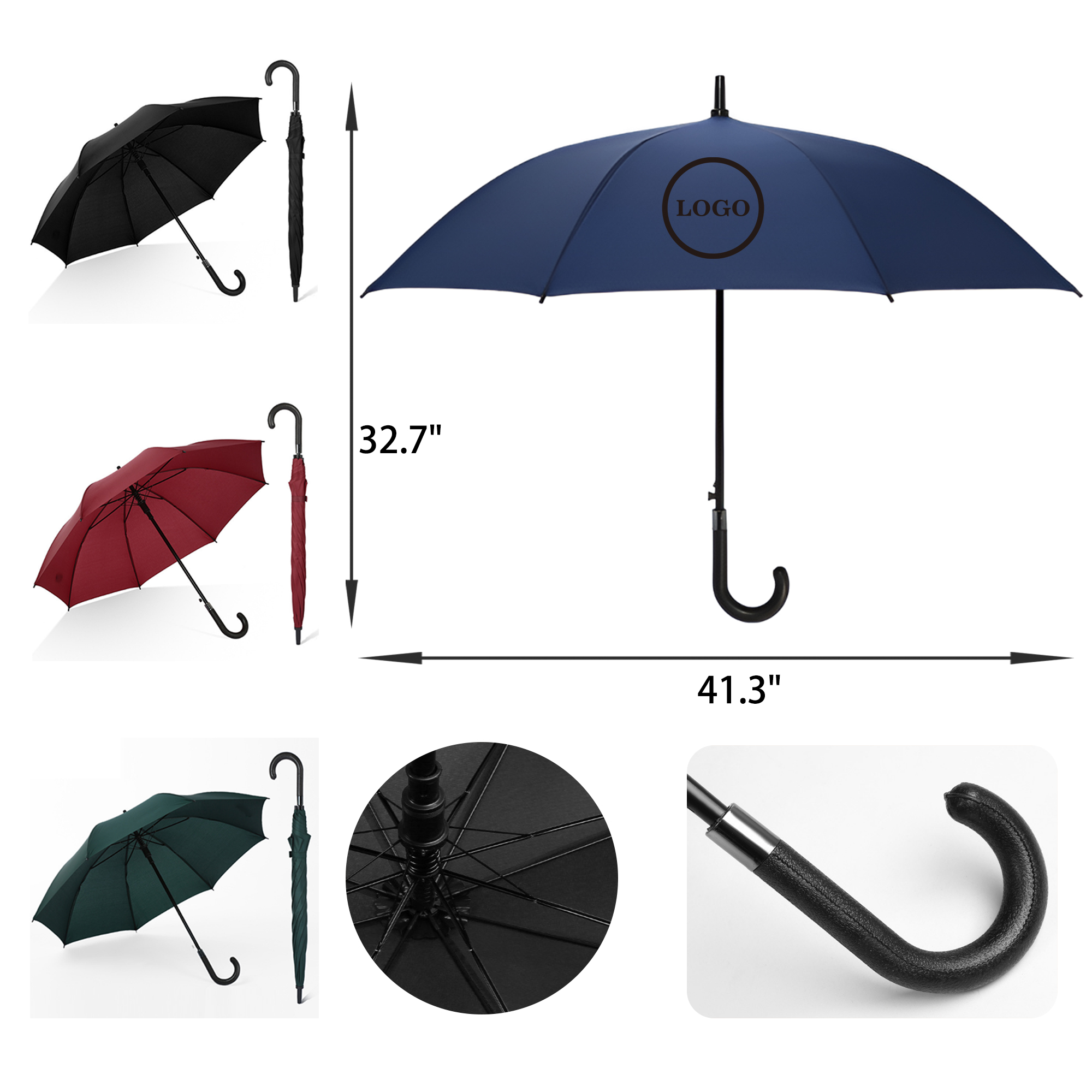 MOQ 50 PCS Versatile Automatic 8 Ribs Golf Umbrella 5