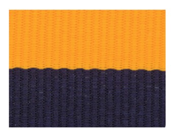 Navy Blue/Gold "V" Neck Ribbon with Clip, 7/8" wide 1