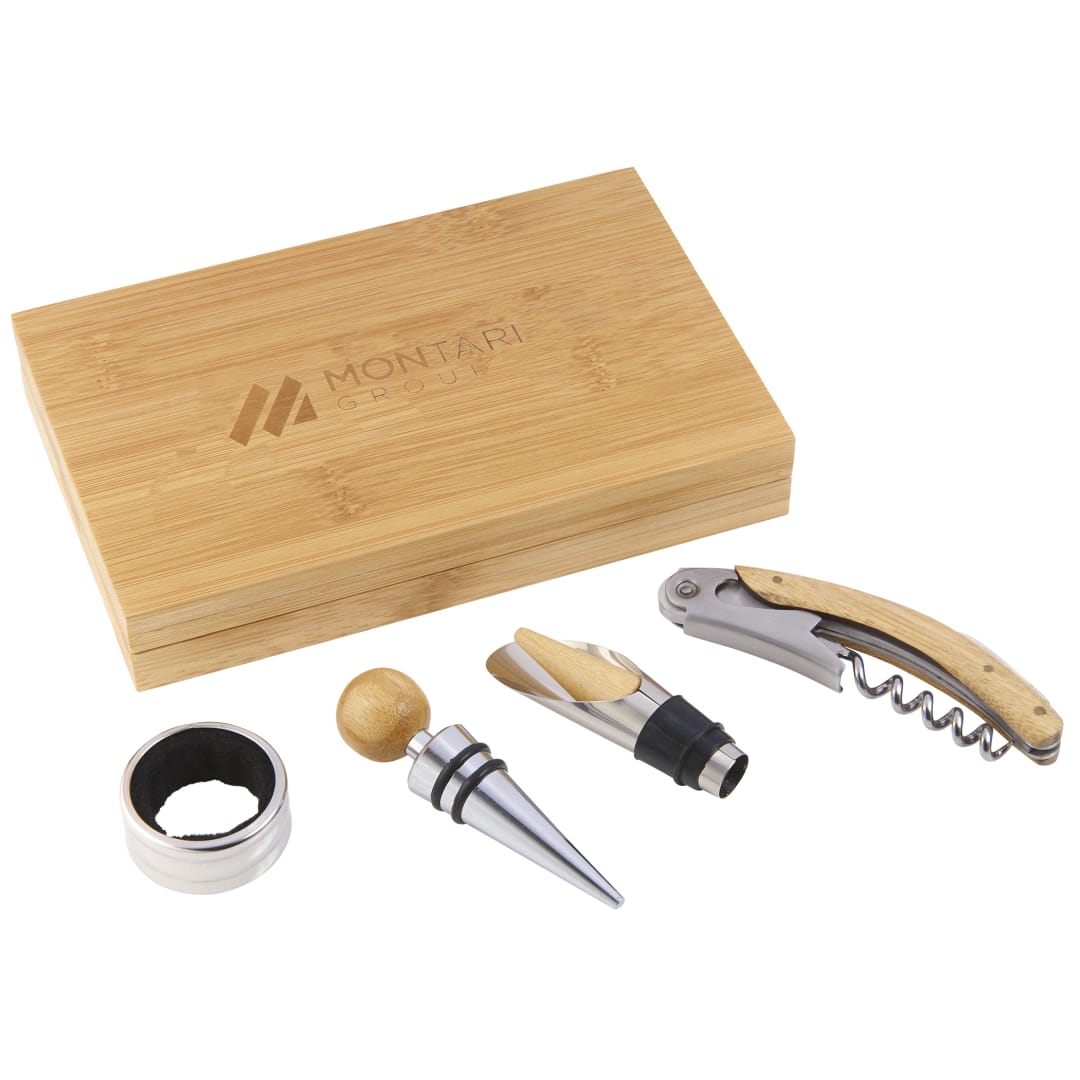 4 Piece Bamboo Wine Gift Set 35
