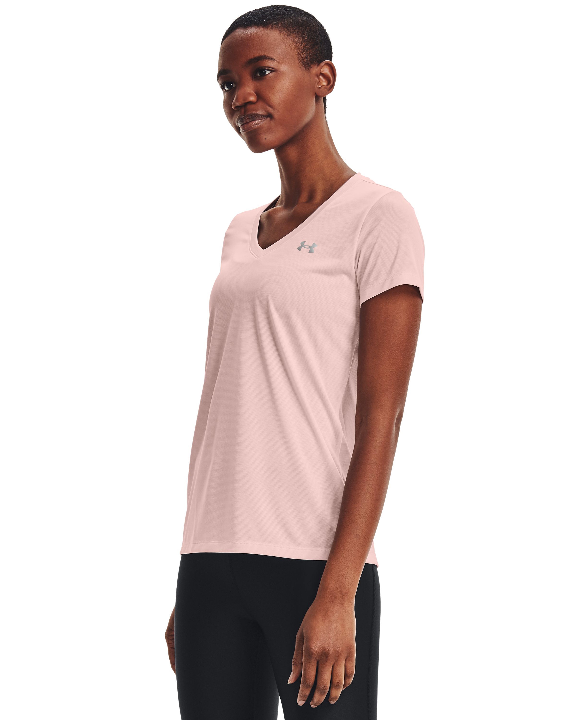 Women's UA Tech Bubble Heather Short Sleeve V-Neck  12