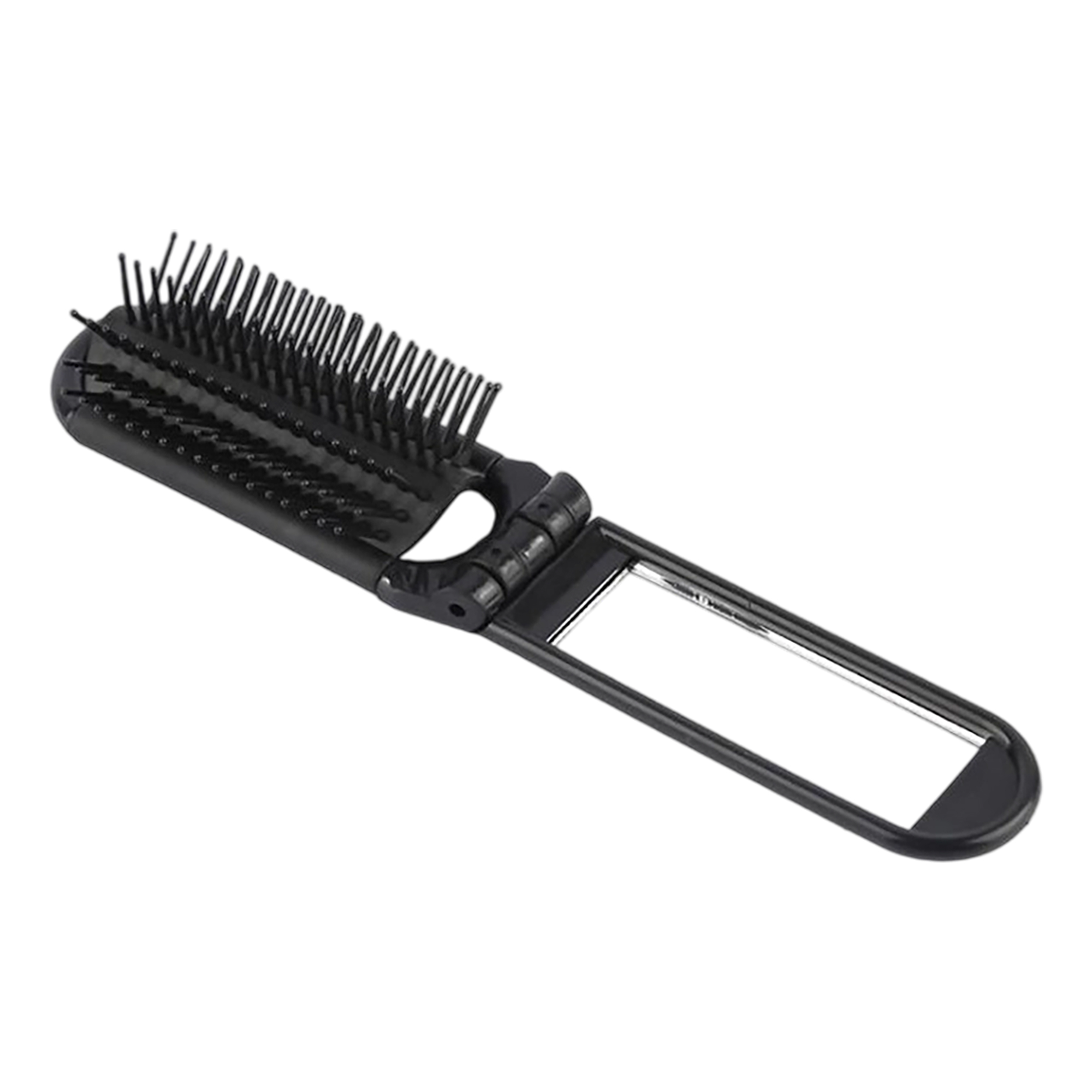 Folding Travel Hair Brush With Built In Mirror 4.3" x 1.5" x 1.2" 4