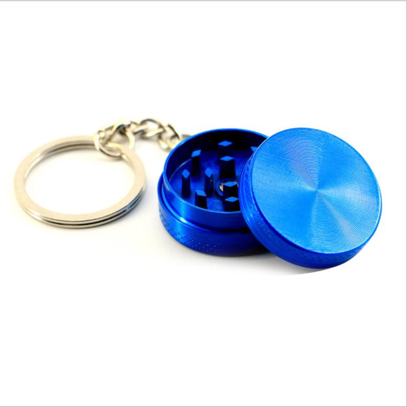 High Quality 2 Layers Zinc Alloy Weed Herb Grinder Custom 30mm Mini Keychain Tobacco Grinders 3