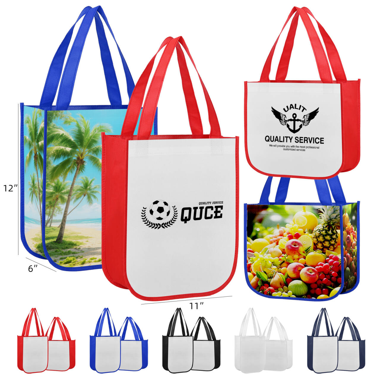 105GSM Full Color Laminated Tote Bag With Round Corner (12'' x 16'' x 6'') 3