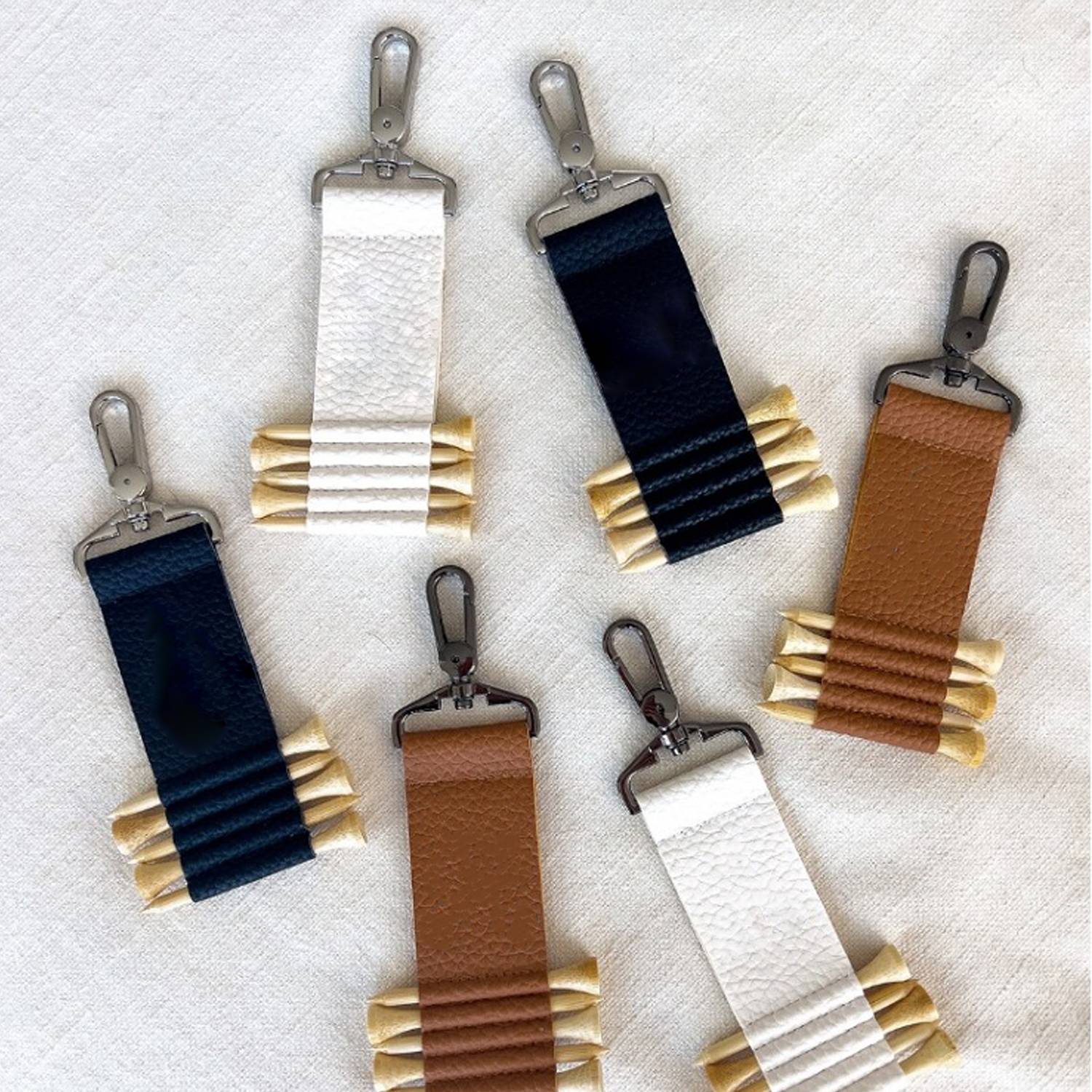 PU Leather Keychain Stud Storage Bag Mini Golf Tee Holder 5