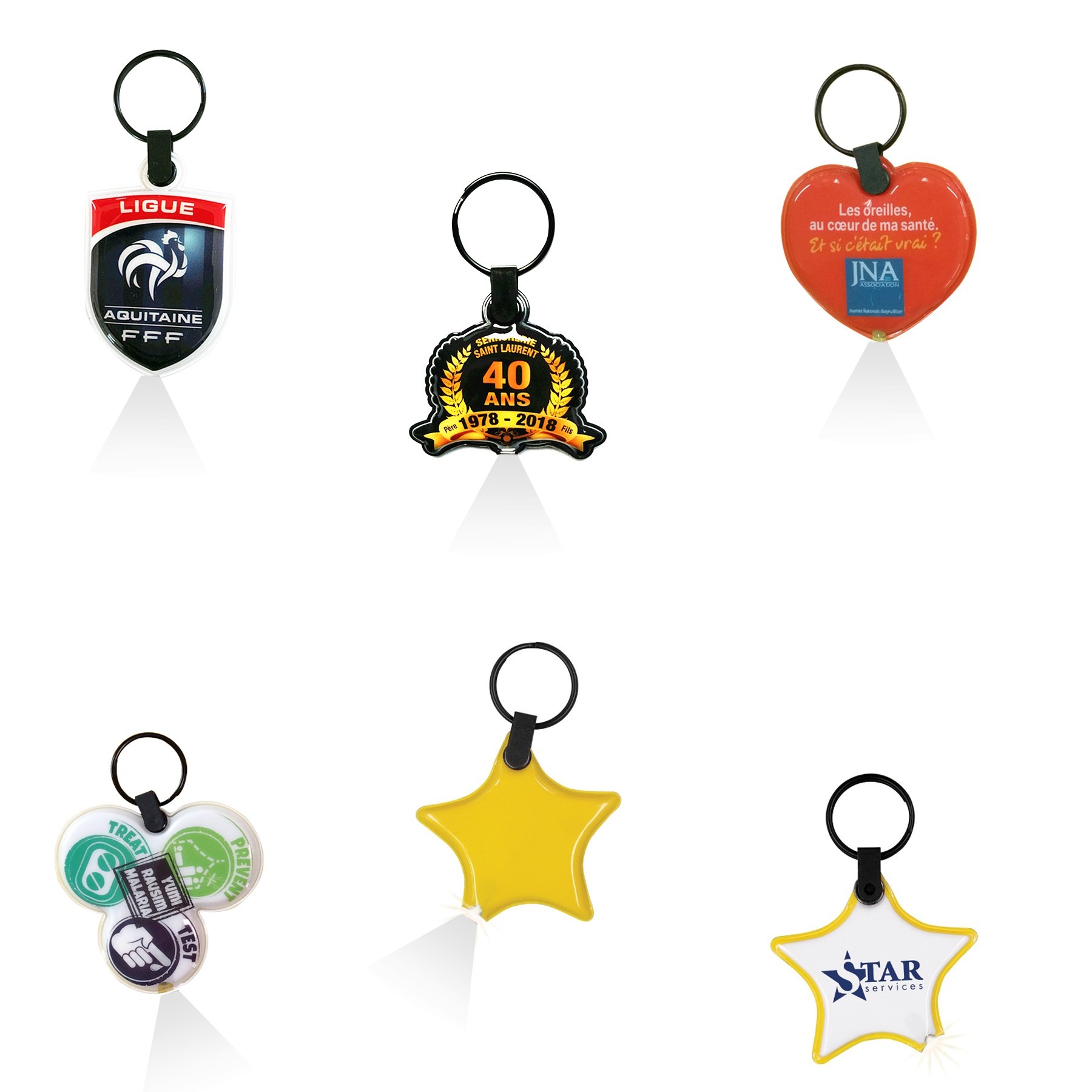 Vividly Colored LED Keychain Flashlight In Various Shapes 11