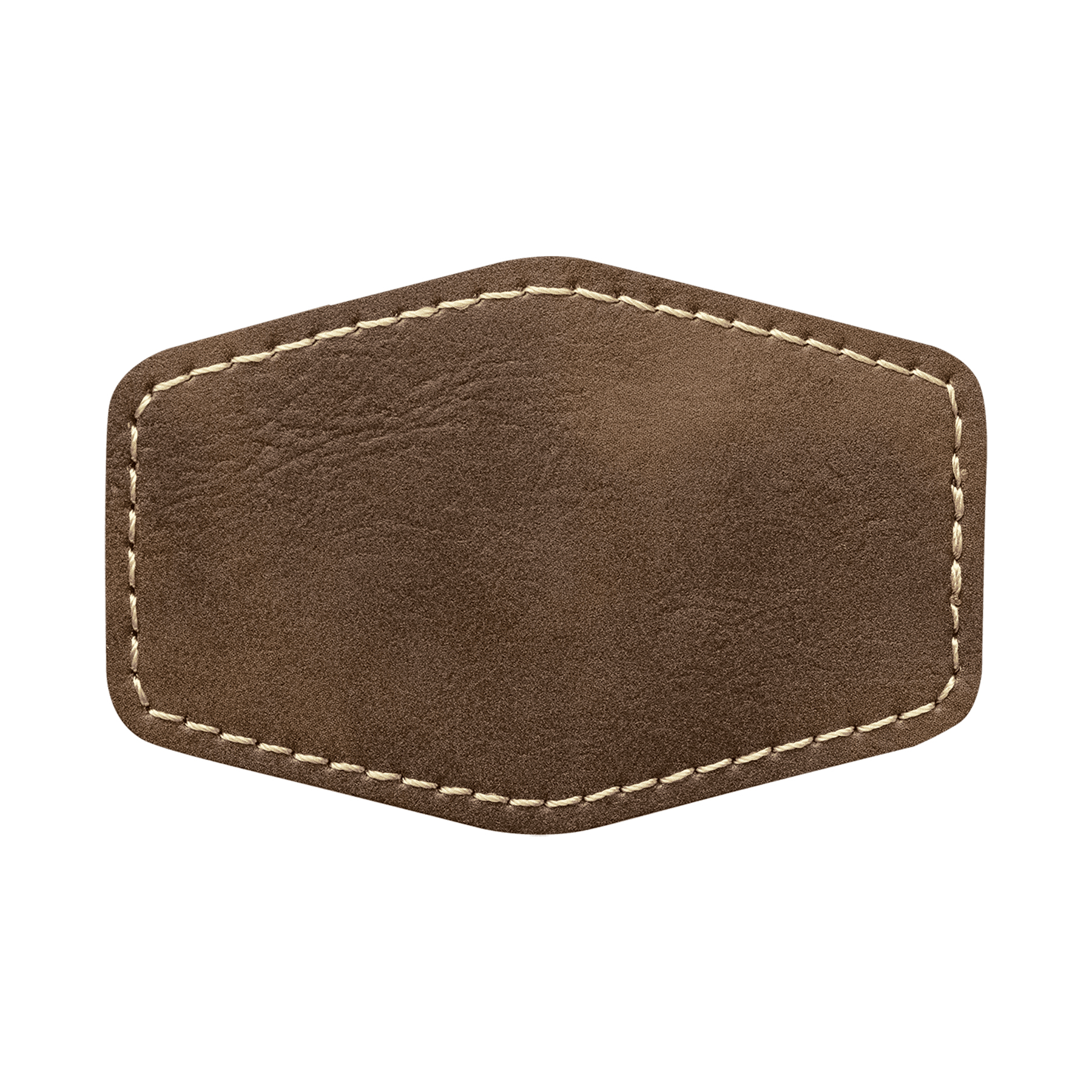 3" x 2" Leatherette Hexagon Patch with Adhesive 6
