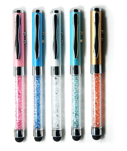 LED Light Crystal Ballpoint Pen with Stylus 6