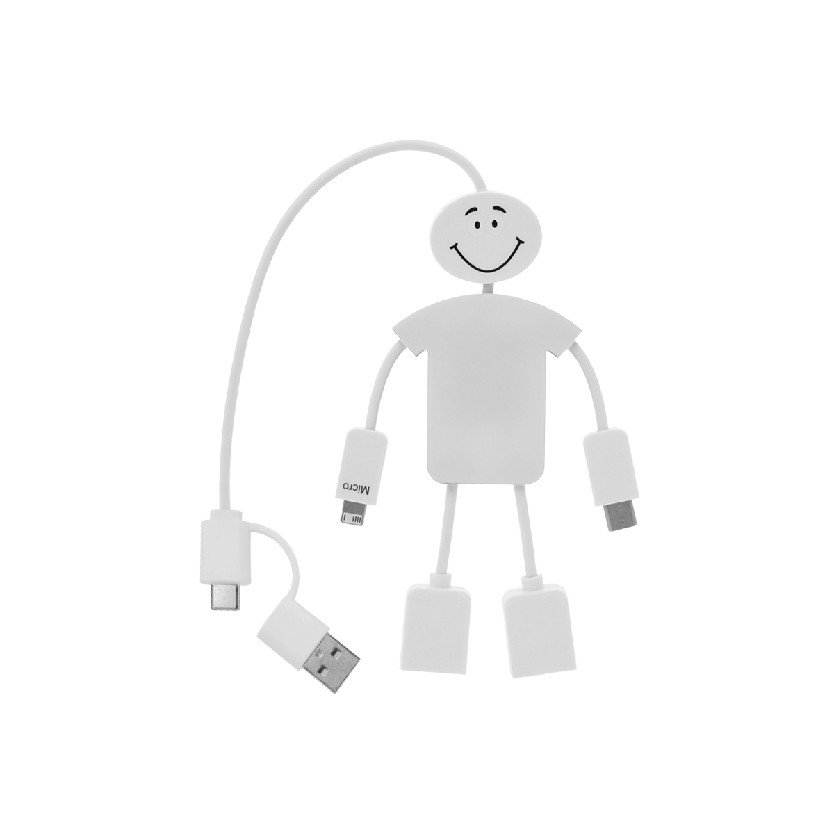 Techmate 3-In-1 Charging Cable & USB Hub 2.0 8