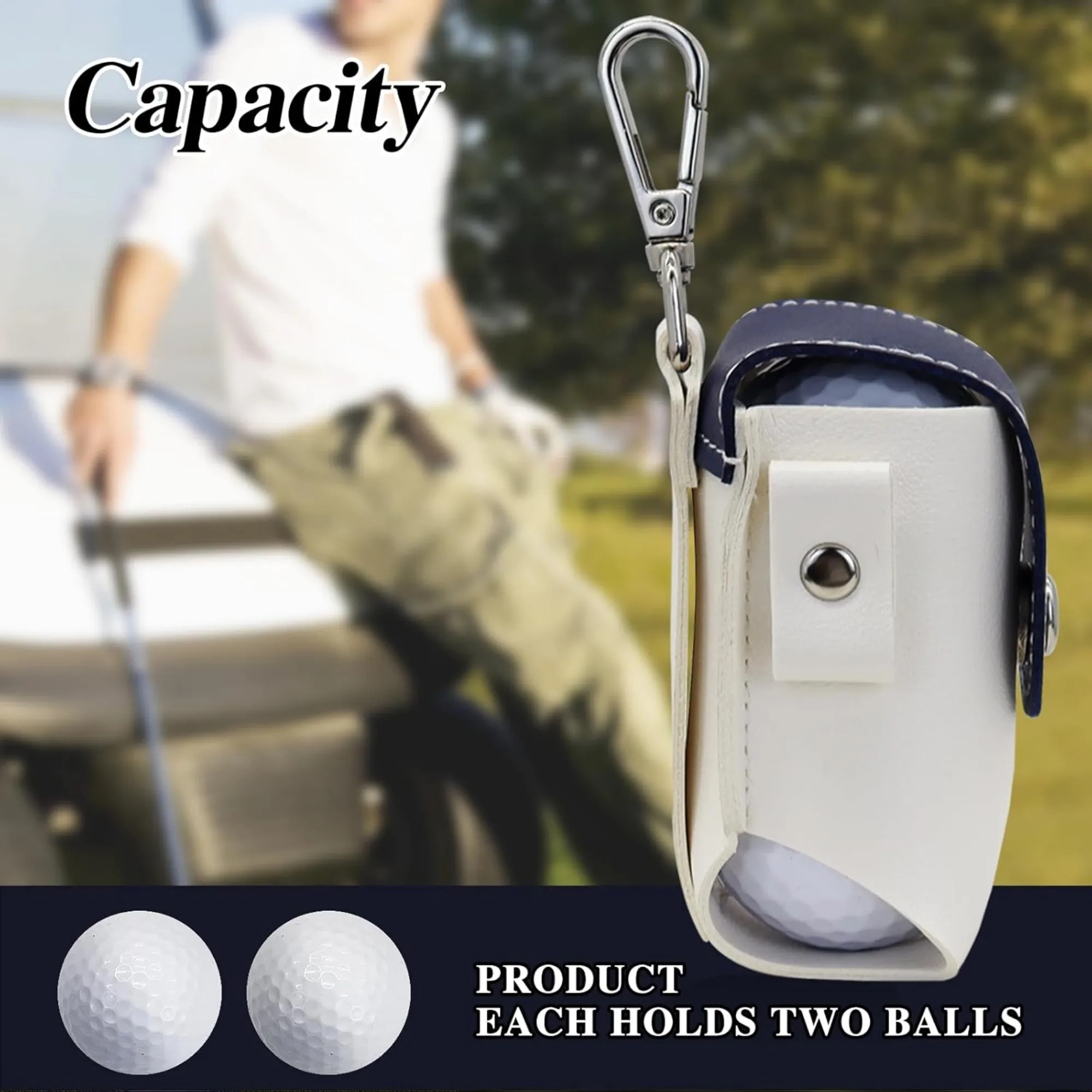 Portable PU Leather Golf Ball Bag 21