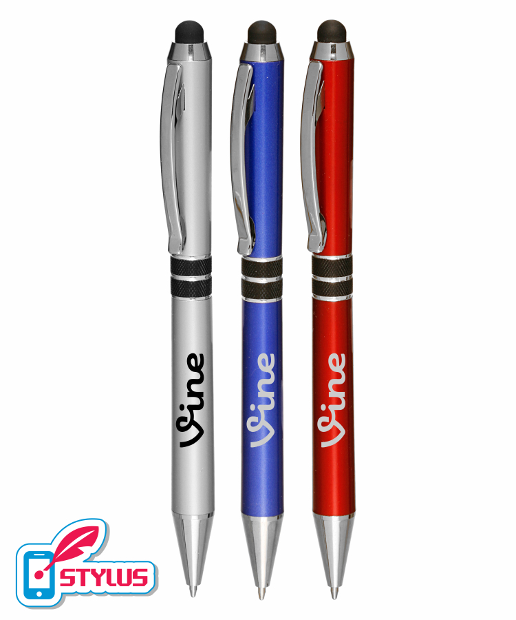 Union Printed White "Eclipse" Stylus Twist Pen 1