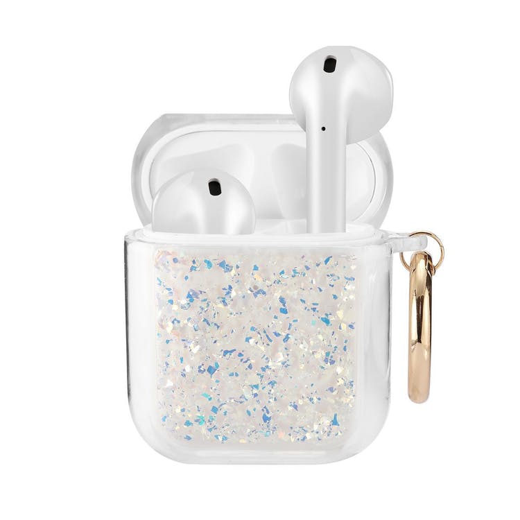 Air Pod Cases - Silver/Blue Glitter 1