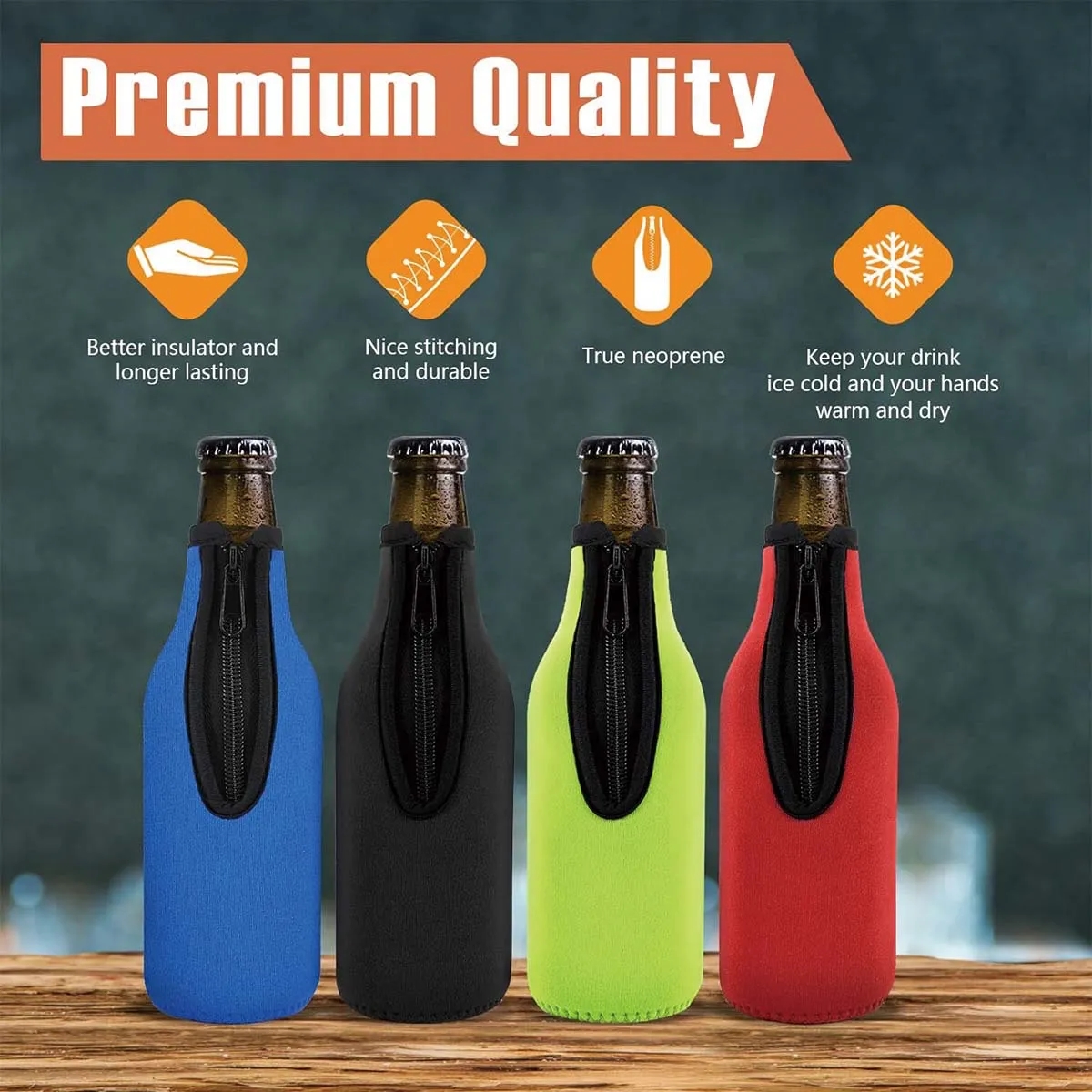 12oz Custom Multicolor Durable Beer Bottle Insulator Sleeve 7