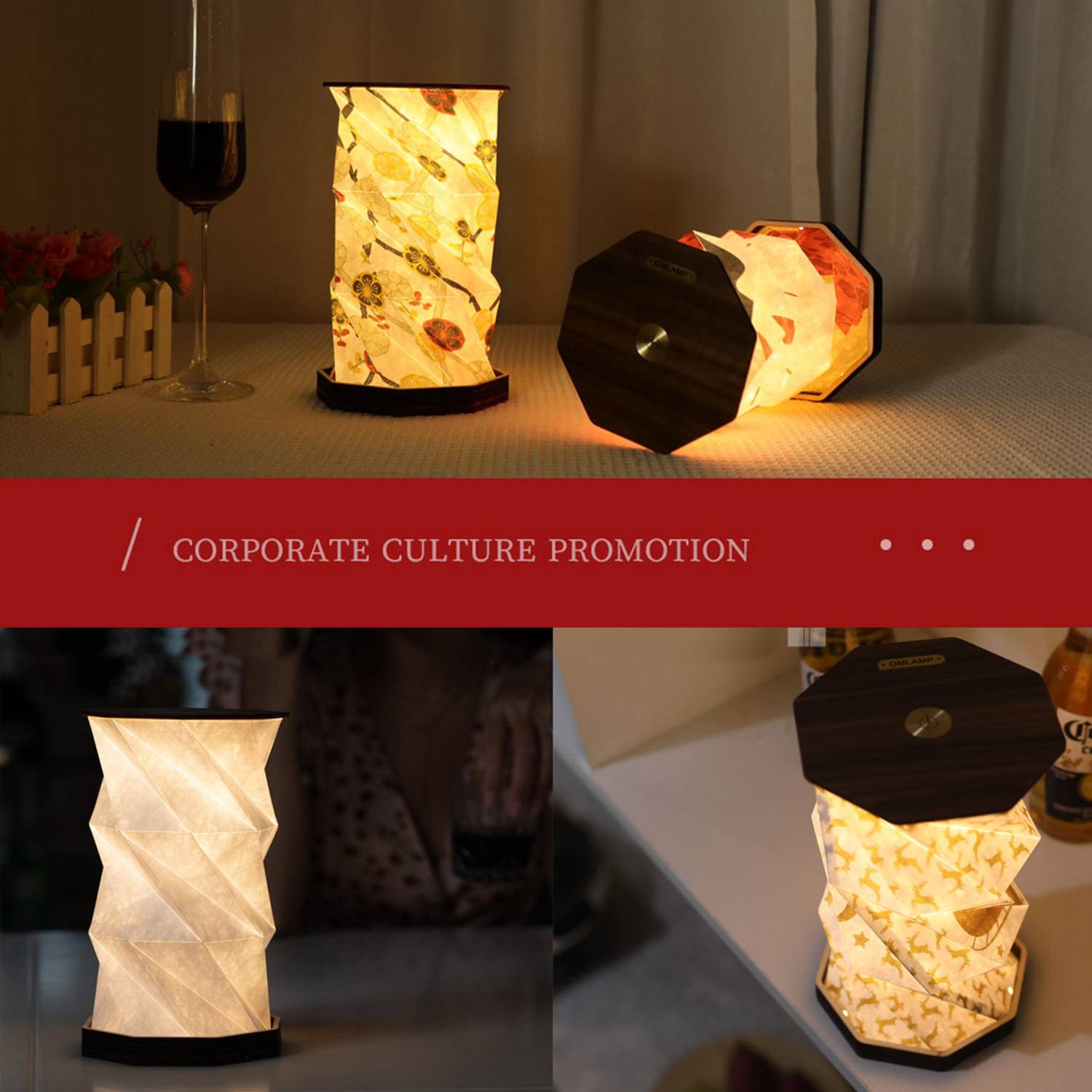Custom Dimmable Collapsible Rechargeable Paper Lamp 7