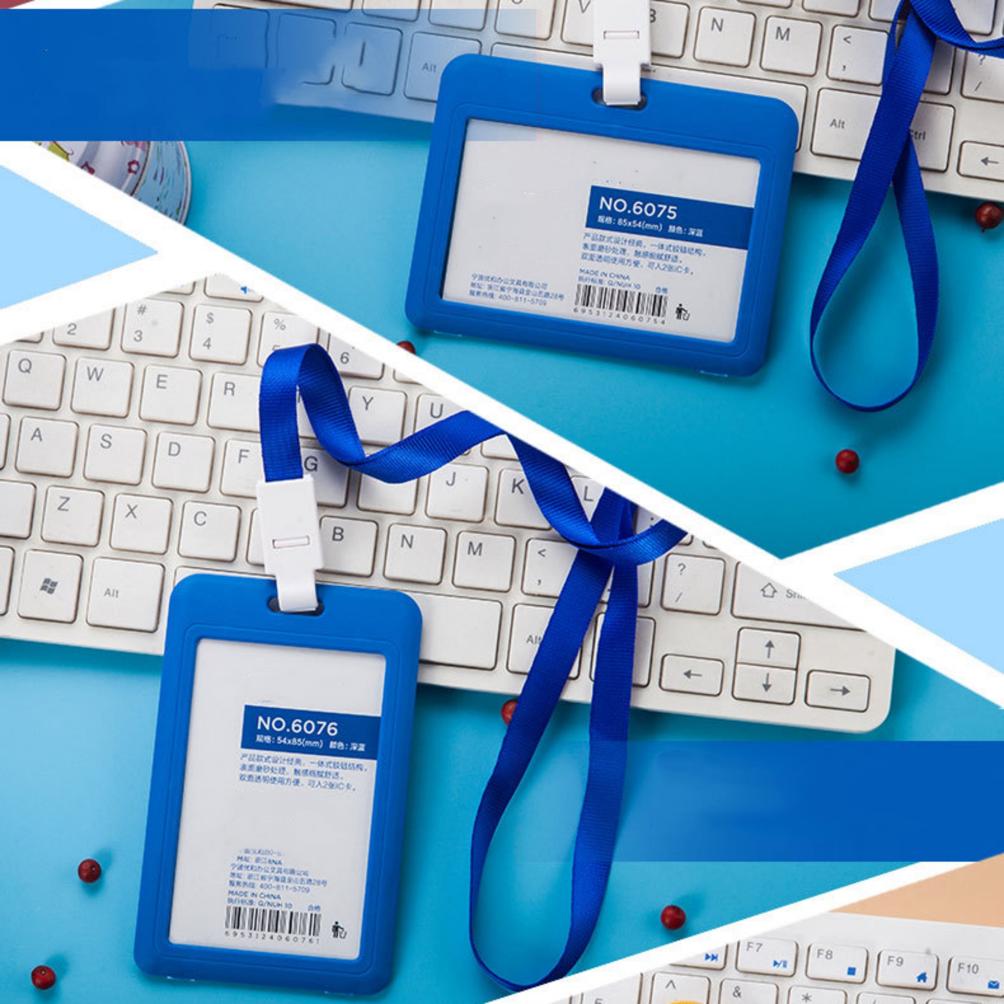 Horizontal ID Badge Holder With Lanyard 3