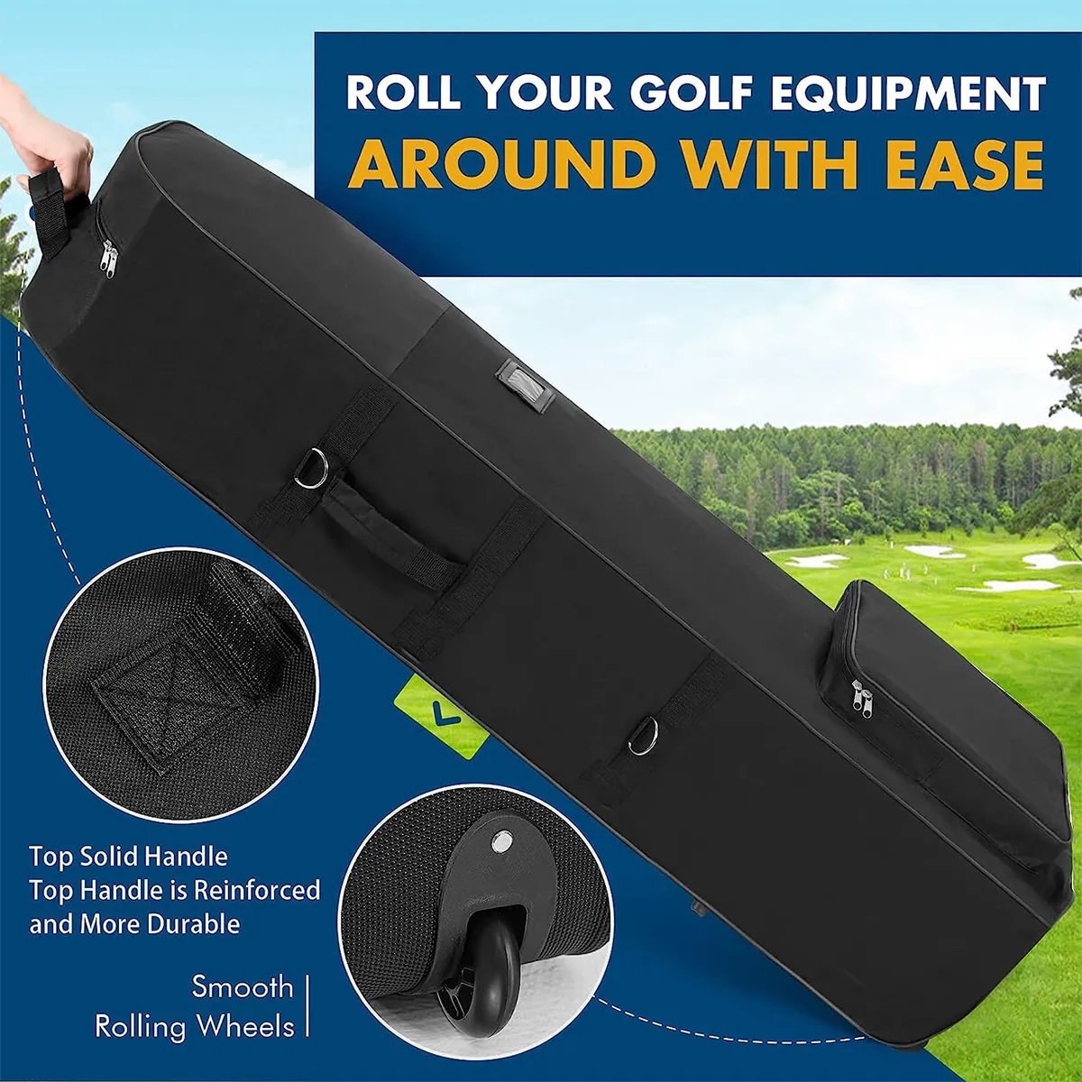 Outdoors Soft Waterproof Golf Travel Club Bag With Wheels 5