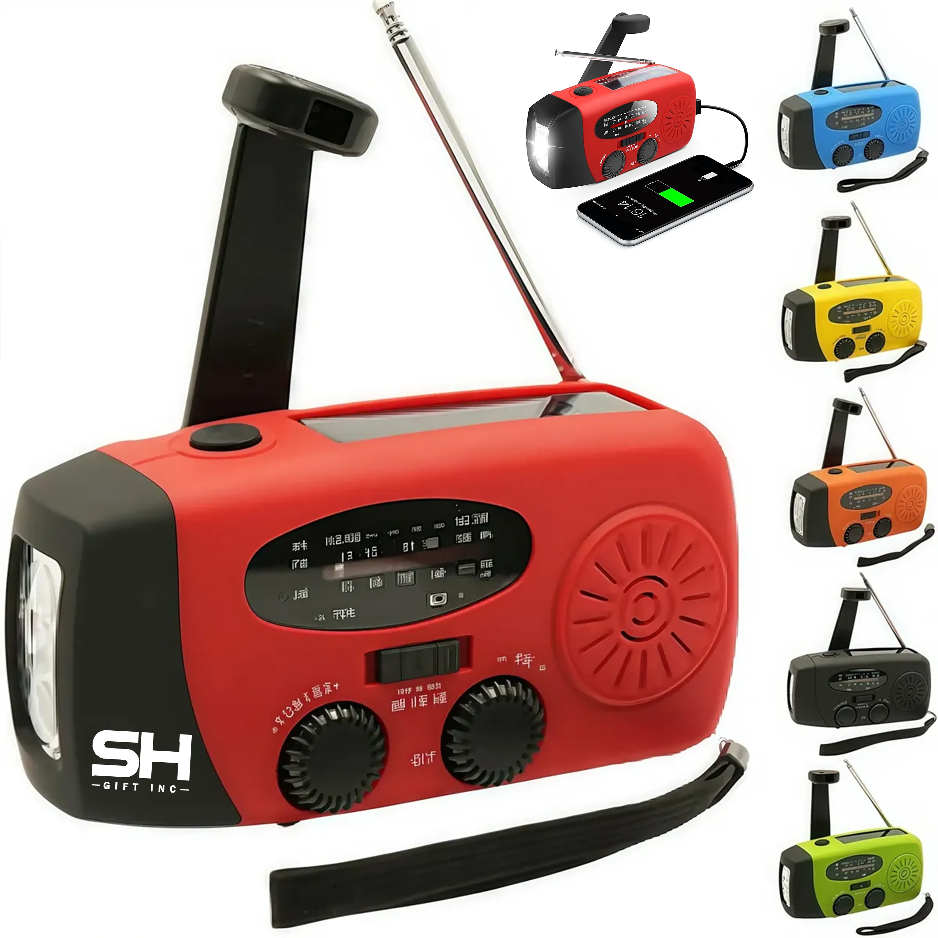 New SOS Emergency Solar Hand Crank Radio Power Bank 8