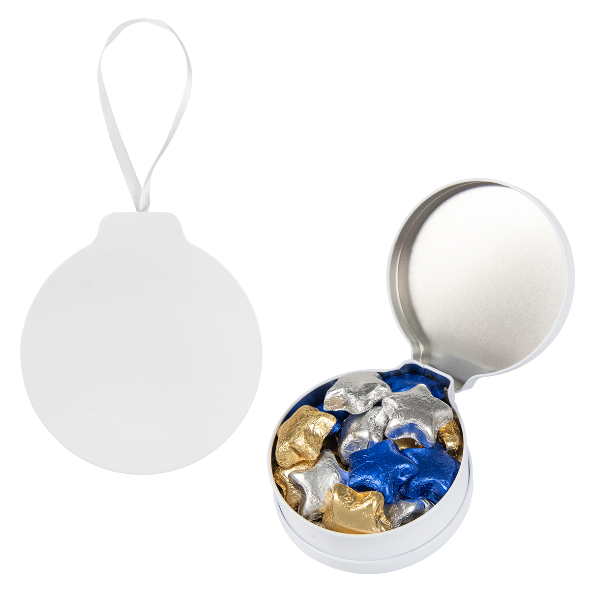 FULL COLOR ORNAMENT TIN WITH CANDY 27