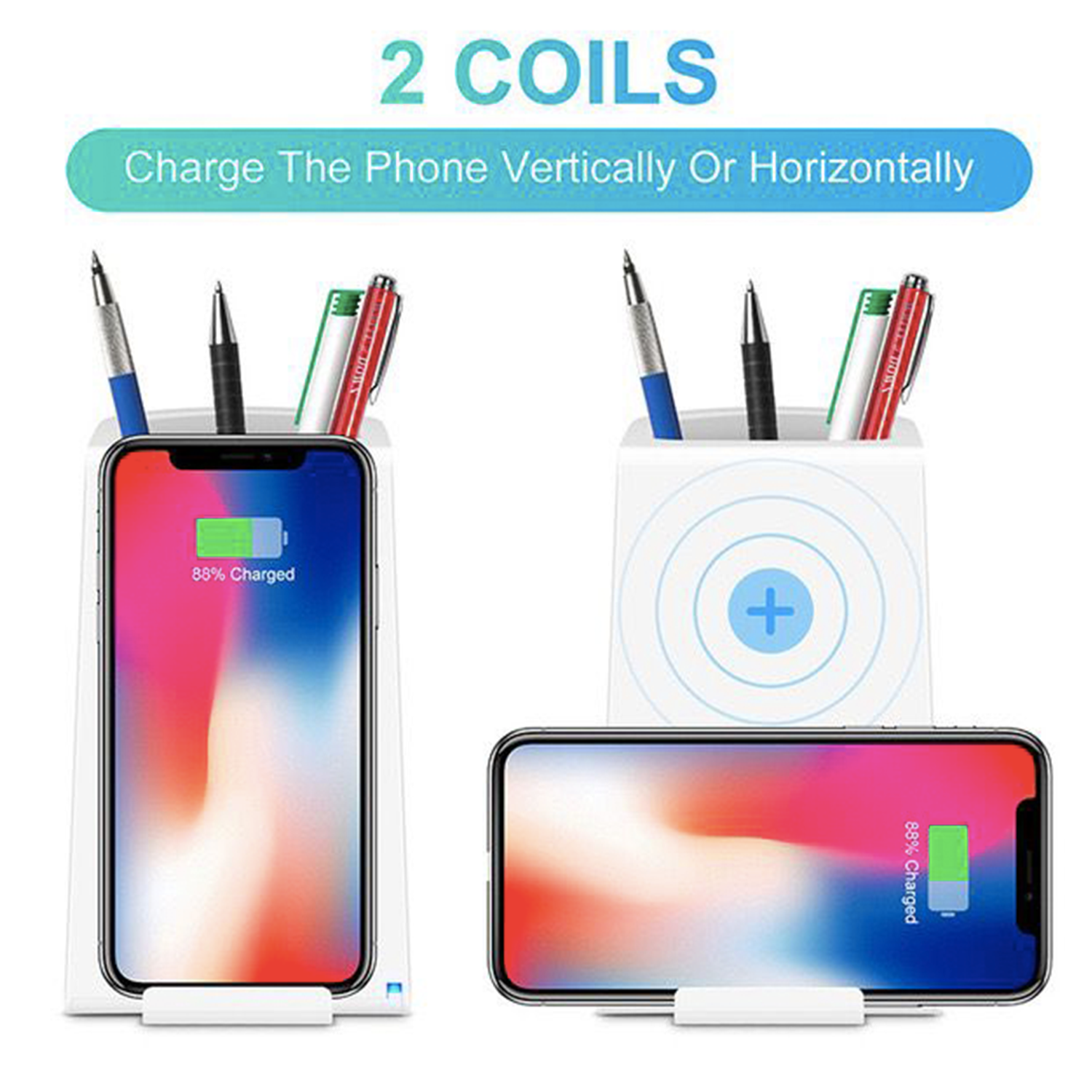 All-Purpose Wireless Charger Pen Holder with Dual USB Output 6