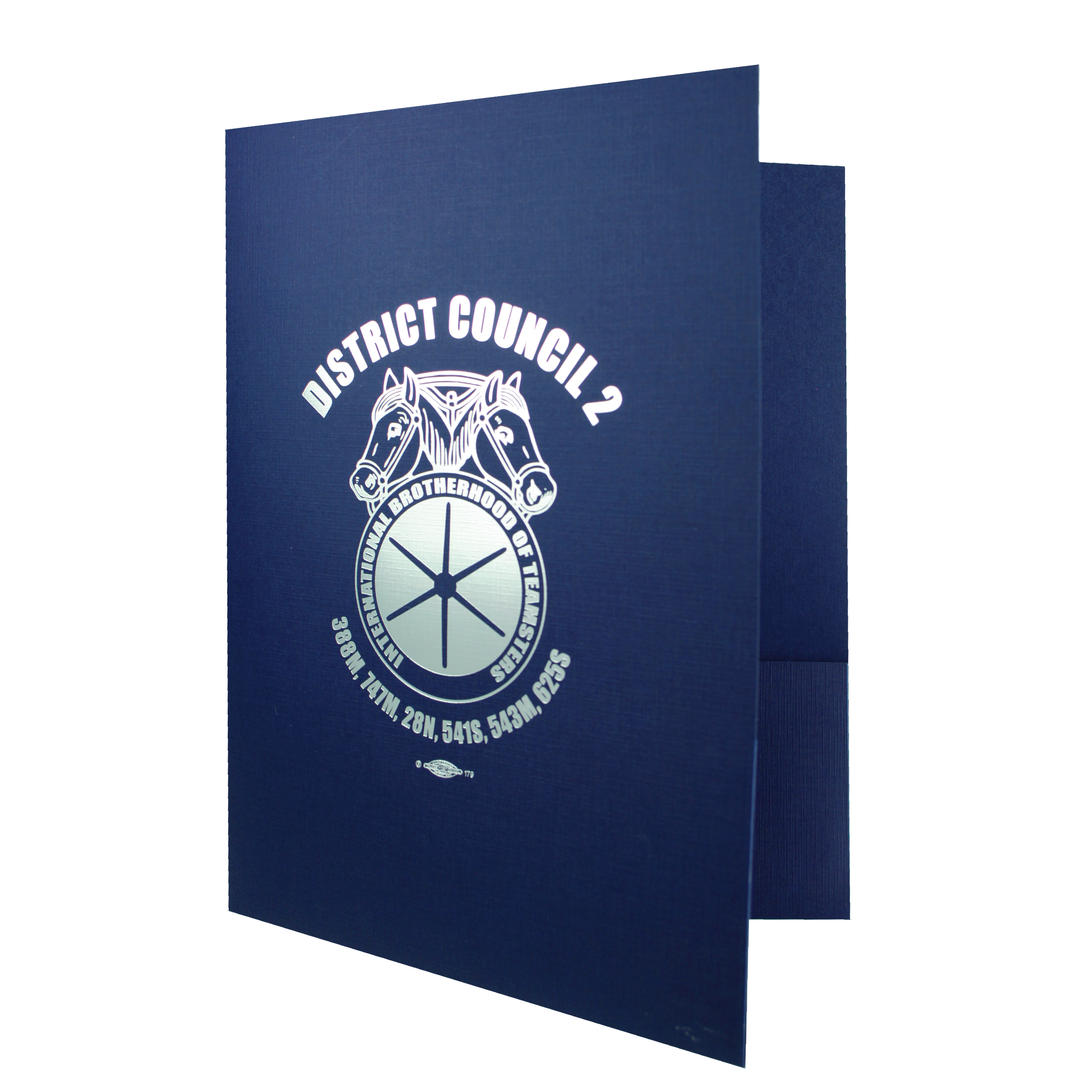 Quick Ship Foil Stamped Linen Pocket Folders 14