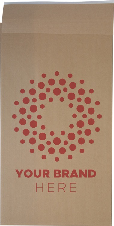 One Color Dura-Bag Expandable Natural Paper Mailer (10" W x 19" H x 3.75" D)
