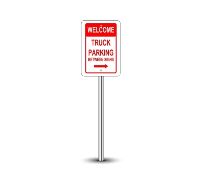 Reflective Truck Parking Only Signs-1ft x 1ft (SQFT) w/Holes 1