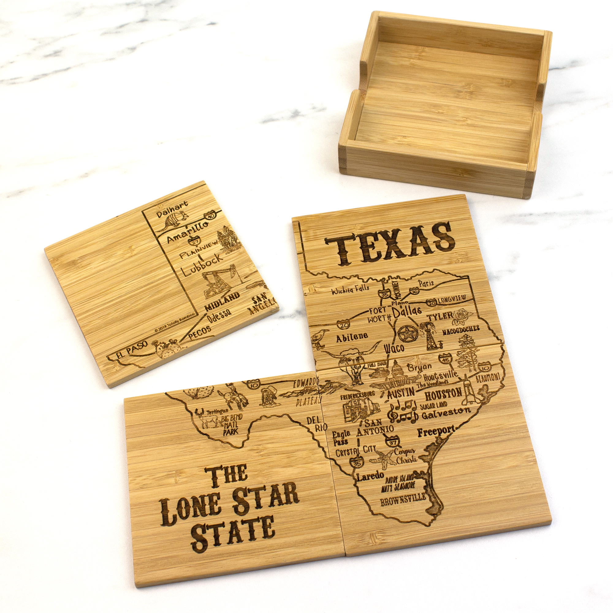 Texas Puzzle Coaster Set 13
