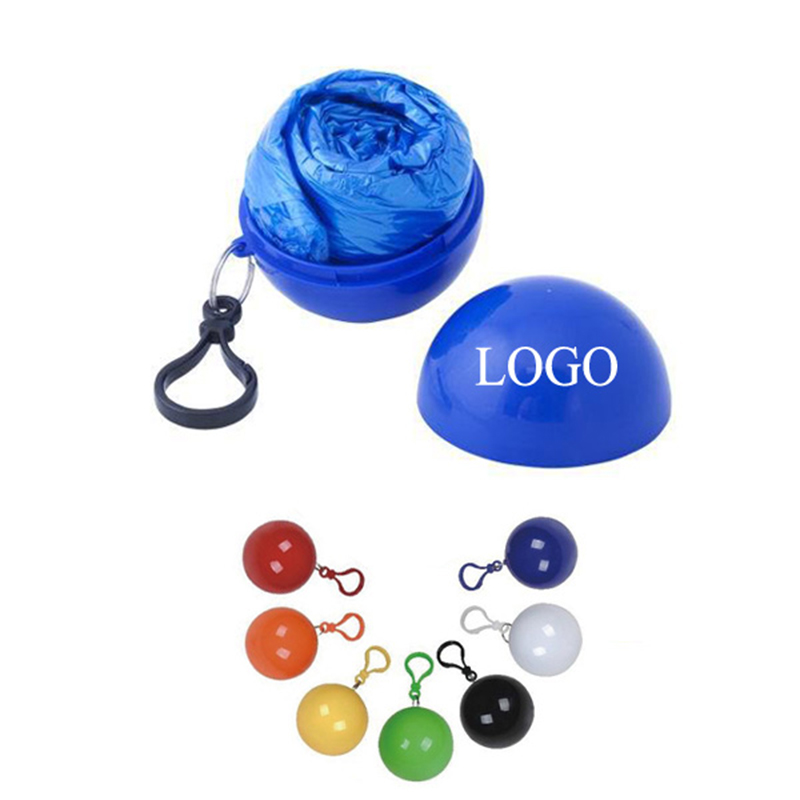 Disposable Poncho Ball Key Chain 1