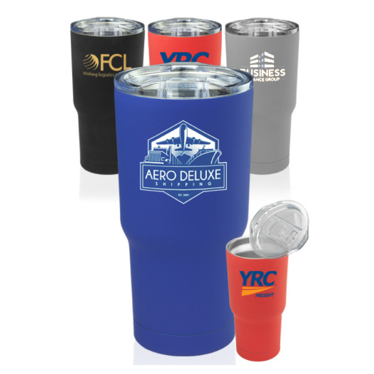 17 oz. Rubberized Stainless Steel Travel Mug - BPA Free 2