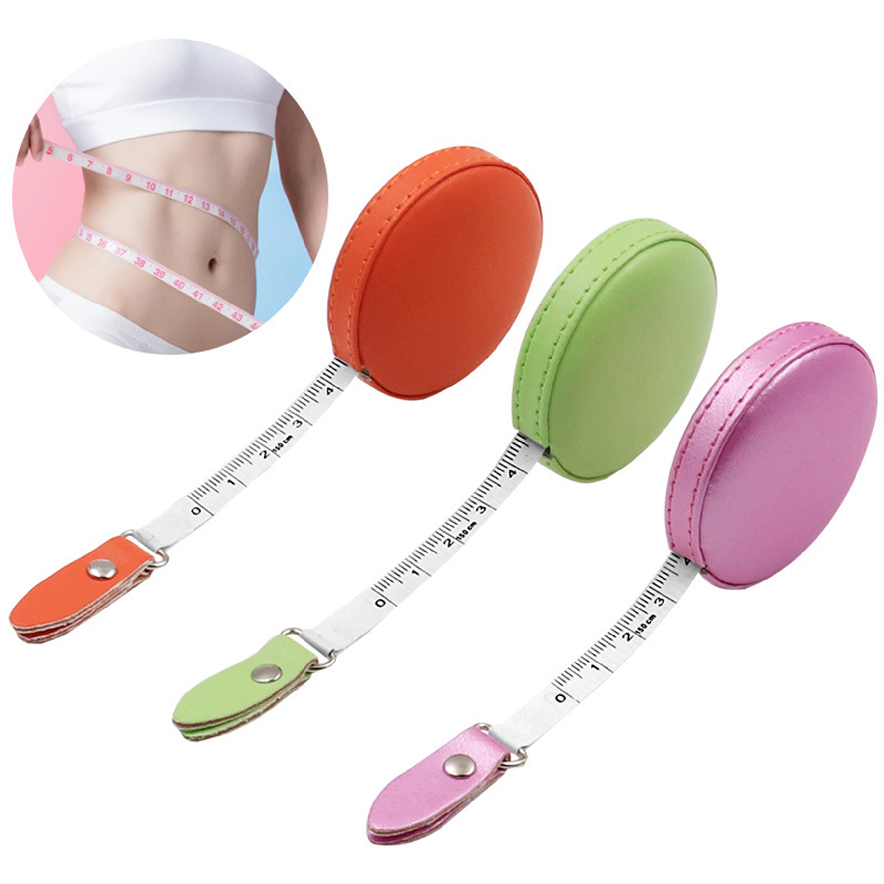 60" Dual Sided Retractable Measuring Tape with Push Button 3