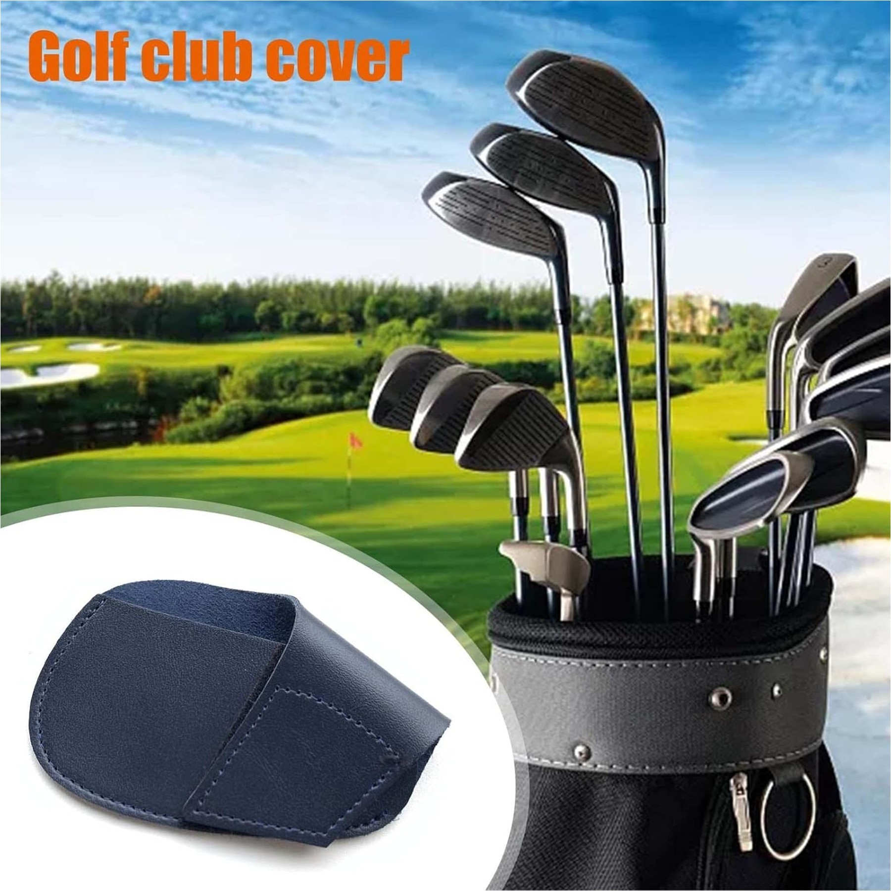 Leather Golf Iron Head Cover 3