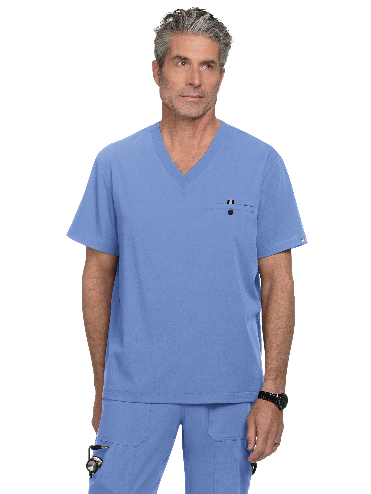 koi - Next Gen - Men's One-Pocket V-Neck Tuck-In On Call Top 40