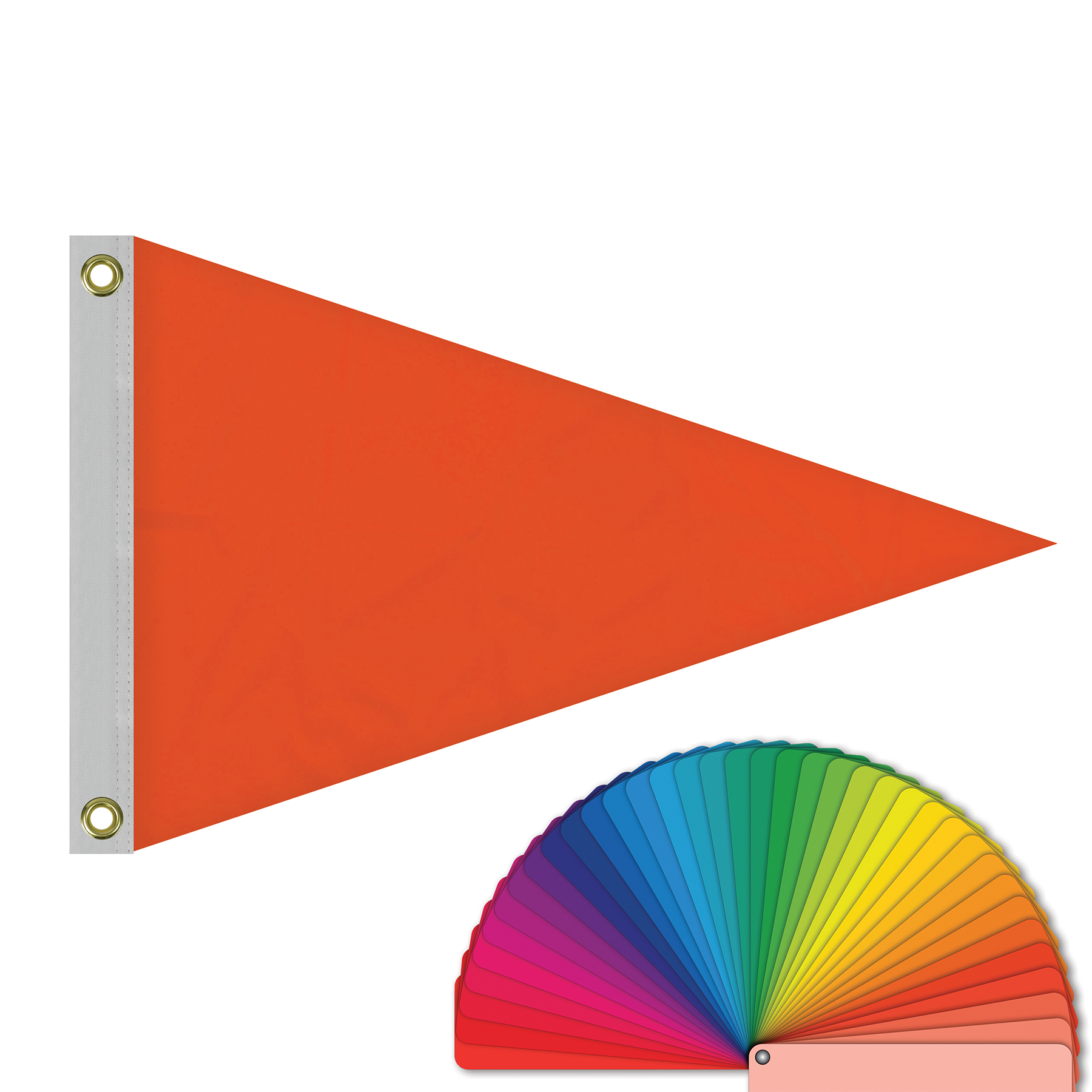2' x 3' Solid Color Pennants with Heading & Grommets 2